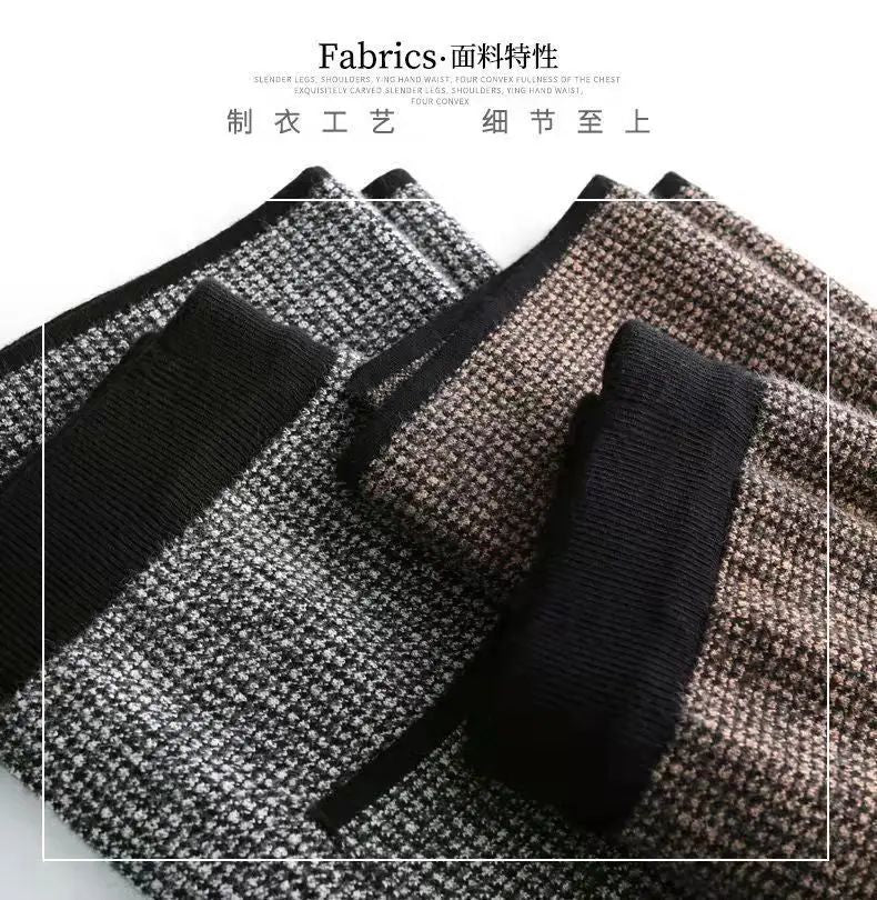 New Style Gold Mink Cashmere Elastic High Waist Office Lady Knee-length Skirts Solid Split Fork Hip Wrap Skirt High Elasticity