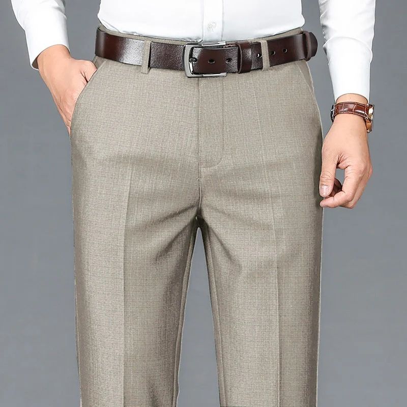 Men's Chic Business Work Hot Sale Suit Pants Middle-age Large Size 29-40 Trousers High Quality Baggy Formal Occasion Pants Male