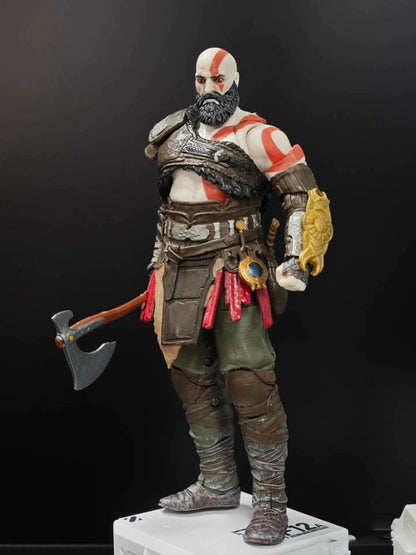 Modelo Kratos God Of War Ragnarok Figuras Jogo Action Figure Brinquedos Anime 15cm Estatueta Colecionável Boneco Articulado Presente para Exposição