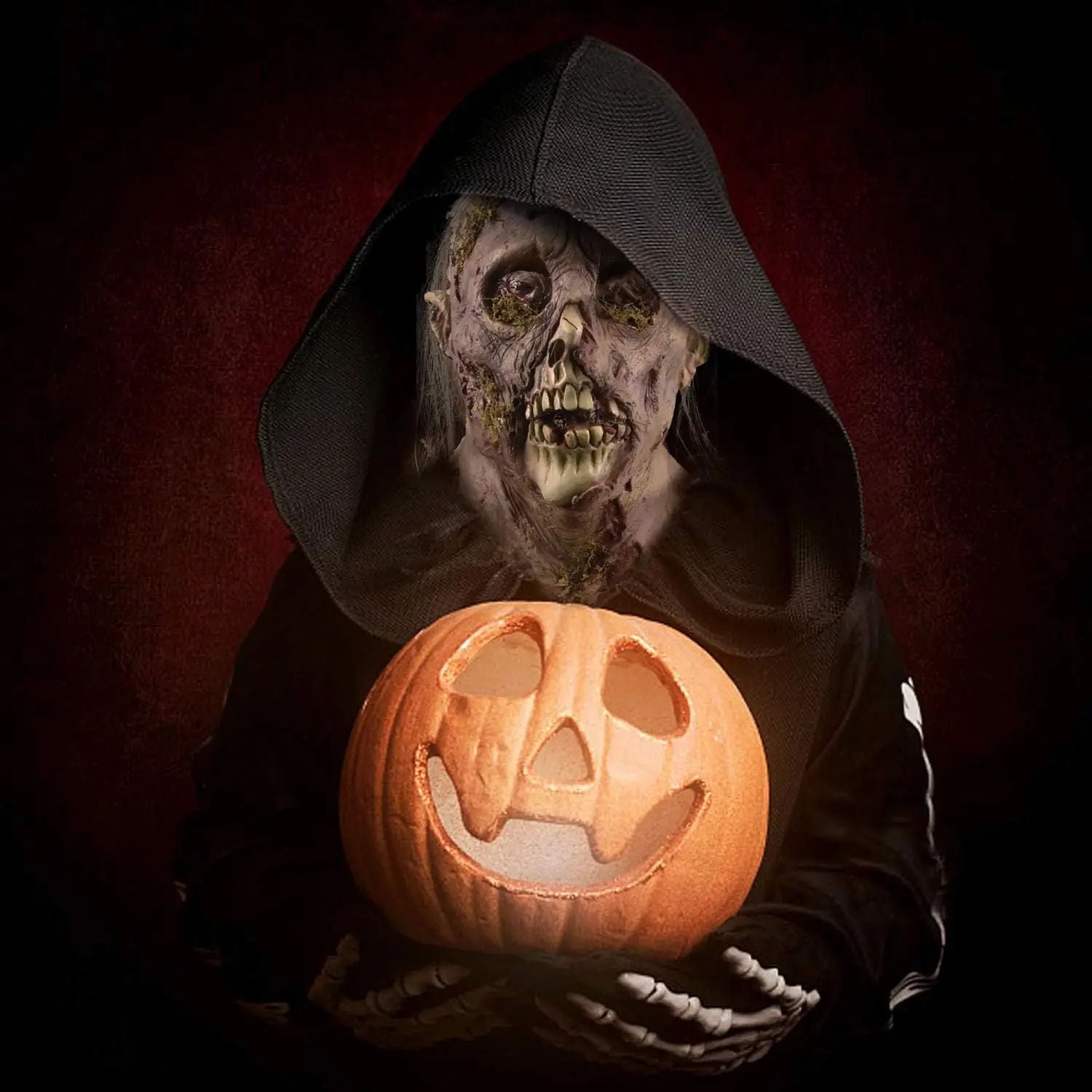 MAKEATREE Scary Walking Dead Zombie Head Mask Latex Creepy Halloween Costume Horror Adult Halloween Decoration Props