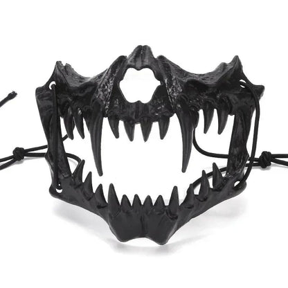 Halloween Skull Mask Long Teeth Demon Skeleton Half Face Cosplay Party Mask Scary Horror Wolf Dragon Tiger Costume Accessory
