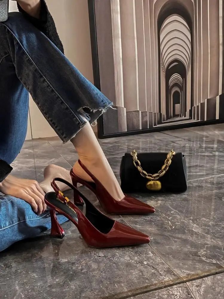 Sharp Pointed Niche Women Shoe 2025 Fashion New Women High Heel Versatile Simple Single Shoes Trendy Temperament Women's Sandals