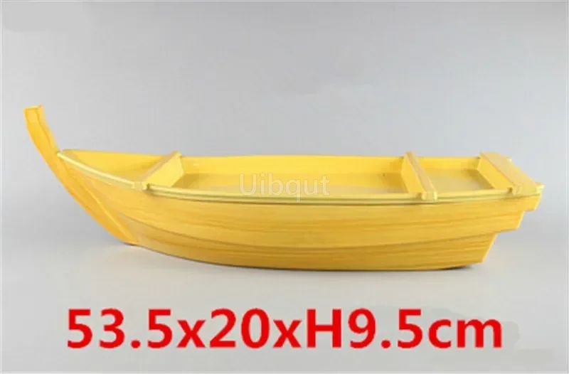 Black red sushi sashimi boat ice food seafood plate salmon sashimi tray Creative Japanese food container sushi barrel decor boat