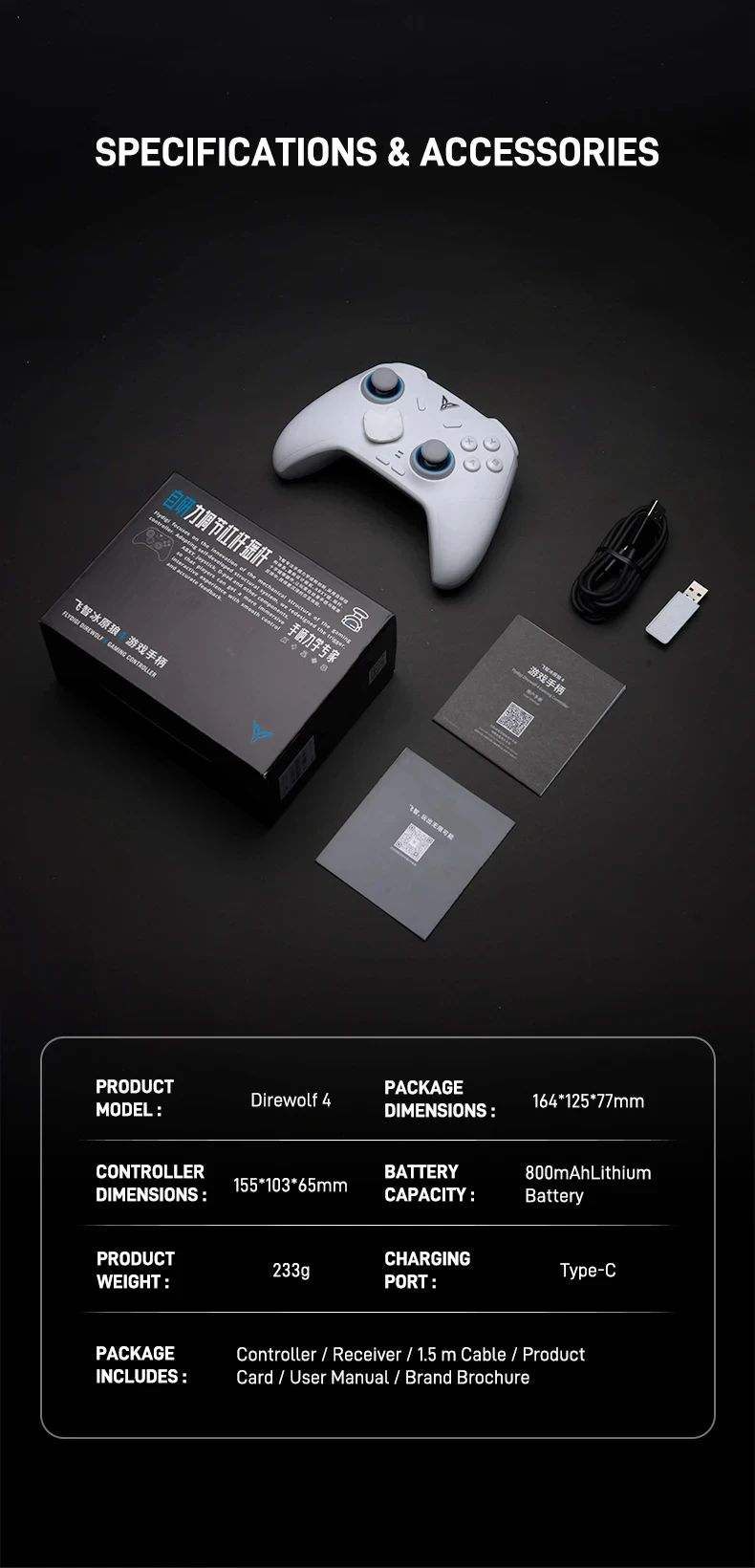 Direwolf 4 Series Arknights:Endfield Gamepad Perlica Joystick Force Adjustment Wireless Anime Game Controller for PC Switch