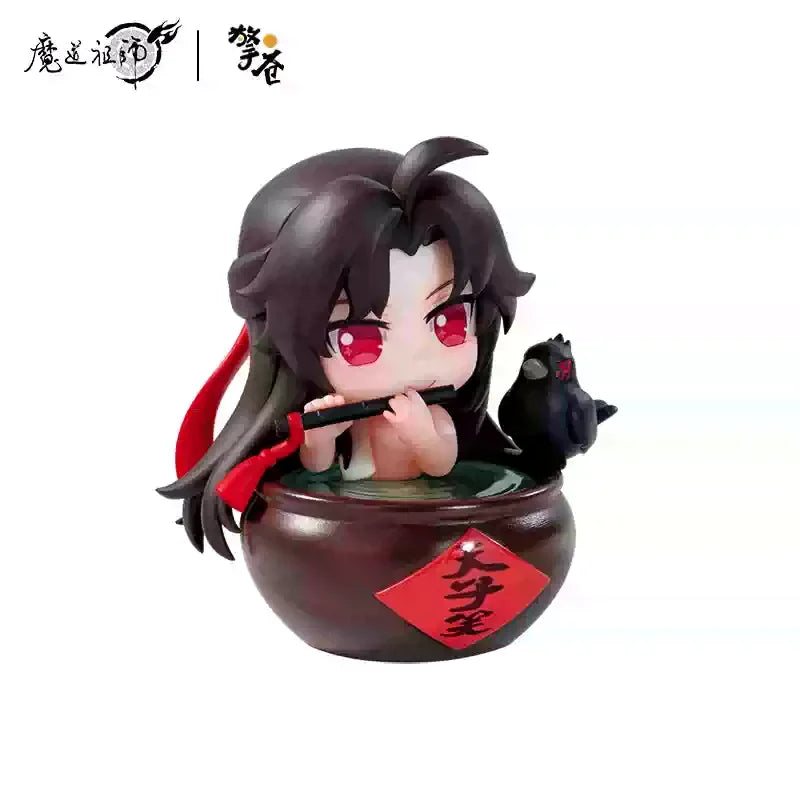 Mo Dao Zu Shi Versão Q Oficial de "Jade Cup Flowing Light" Wei Wuxian Lan Wangji Anime Periférico Enfeites Action Figurine