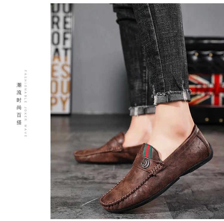 Men Driving Shoe Leather High Quality Breathable Slip on Men Casual Shoes Comfortable Light Men Loafers Formal Men Dress Shoes