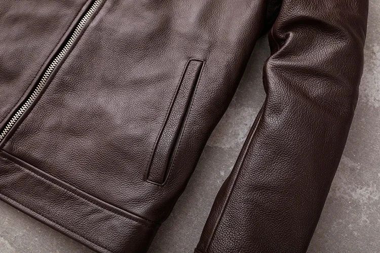 New Casual Real Cowhide Genuine Leather Jacket Men Slim Mens Clothes Spring Autumn Men's Cow Clothing Asian Size 6XL