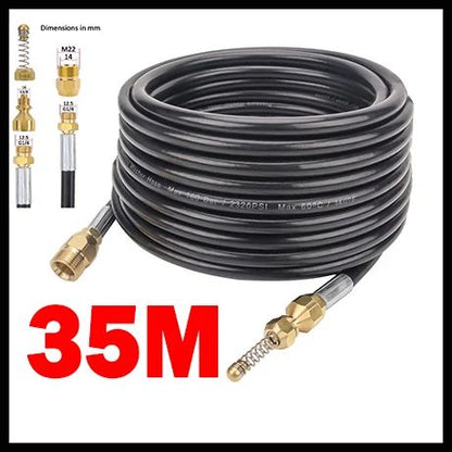 Mangueira de alta pressão para lavadora de tubos, cabo de limpeza de água, dreno de esgoto, kit de tubo injetor de esgoto, conector de rosca macho M22 para Kranzle