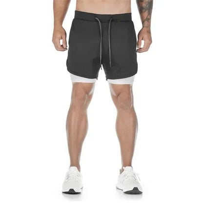 Anime Berserk 2 in 1 Gym Shorts for Men Active Athletic Compression Shorts 5 Inch Quick Dry Stretchy Training Fitness Workout