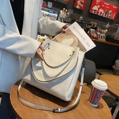 Women's Cow Genuine Leather Handbags Lady Vintage Retro Cowhide shoulder Bag Ladies Luxury large capacity multiple Pockets Lady