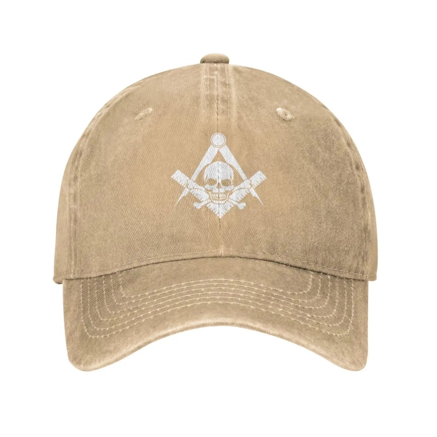 Bonés de beisebol de brim com caveira e ossos cruzados, bússola quadrada, maçonaria, boné casquette, chapéu unissex masculino e feminino