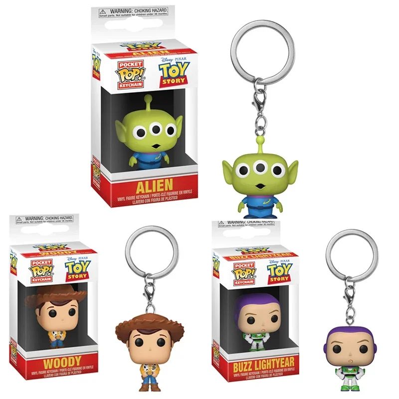 Funko POP Toy Story 4 Garfinho Slinky Woody Buzz Lightyear Alien Chaveiro Coleção de Bonecos de Ação Brinquedos de Modelo para Presente Infantil