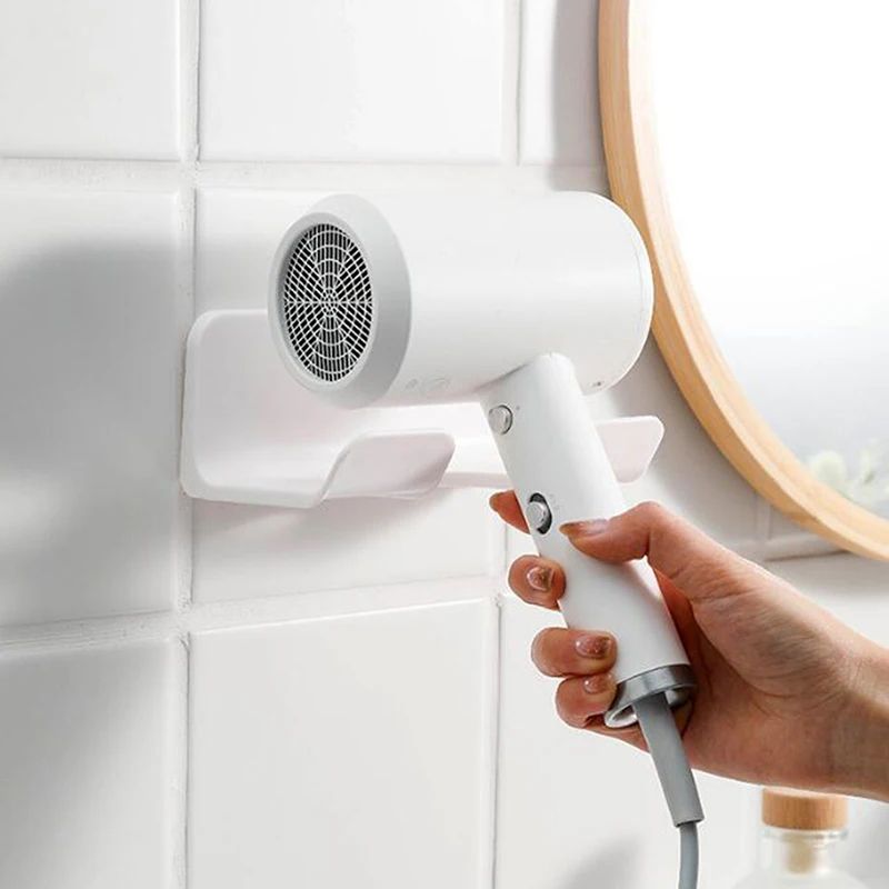 Suporte de Secador de Cabelo de Parede Secador Berço Chapinha Suporte Organizador de Secador de Cabelo Caixa de Armazenamento Suporte de Soprador de Vaso Sanitário Prateleira Acessórios de Banheiro