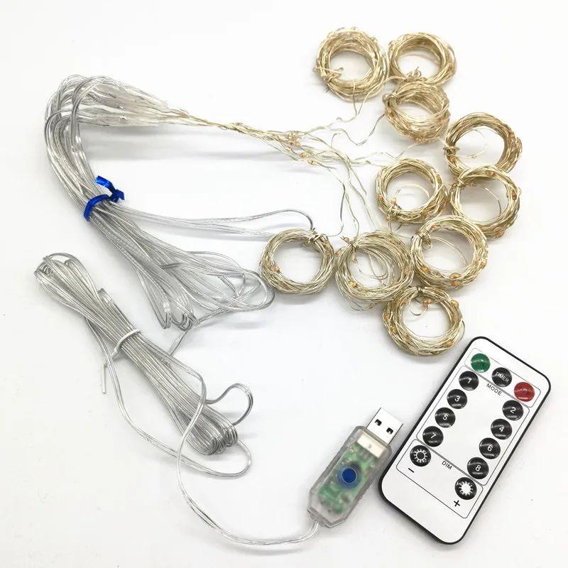 3/4/6m Curtain LED String Lights Garland USB Festoon Remote Control Fairy Garland Lights Christmas Decoration for Bedroom Home