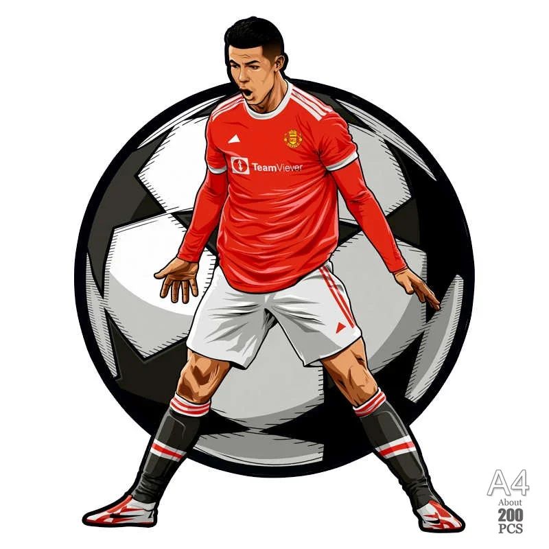 irregular Football Star Wooden Jigsaw Sports Stars Puzzle for Kids Adults Educational Fabulous Gift 300 Pcs DIY Puzzle Toys