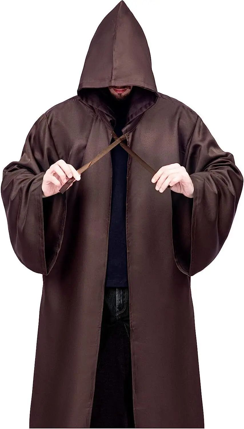 Halloween Aldult Jedi Knight Cosplay dark Cape Vader Cape avec chapeau guerre à capuche noir marron Cape mascarade fête Costume