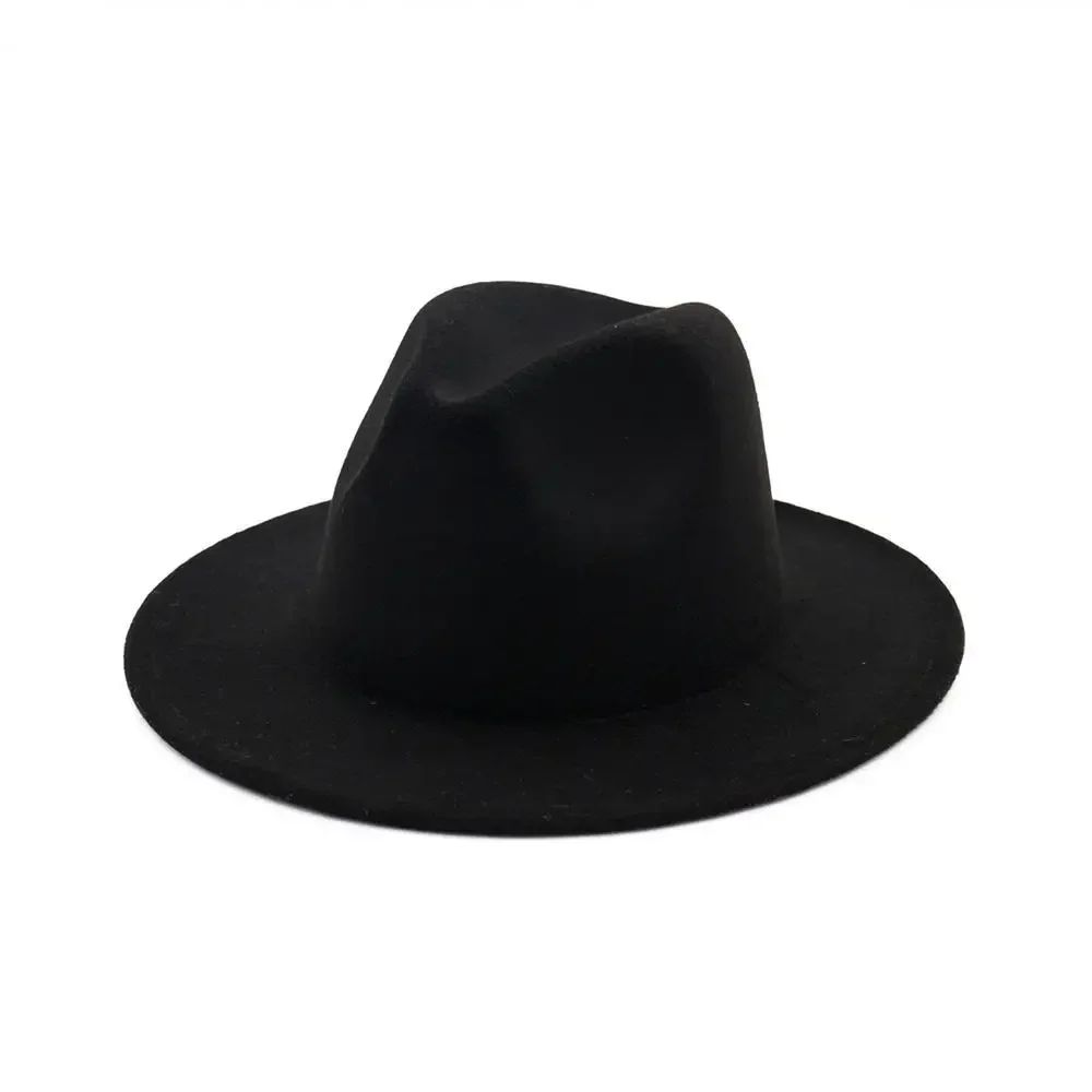 Chapéu Fedora de Feltro de Lã Novo para Mulheres e Homens, Elegante para Outono Inverno, Chapéus de Inverno para Senhoras e Cavalheiros, Casamento, Igreja, Jazz, 55-60CM Gorros