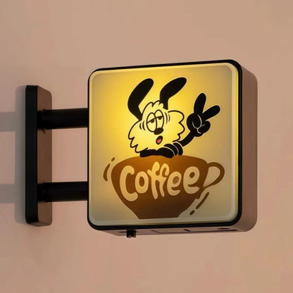 Retro Coffee Corner Creative Atmosphere Light Sign Fridge Magnet Magnetic Home Miniature Pegboard Coffee Shop Glowing Decoration