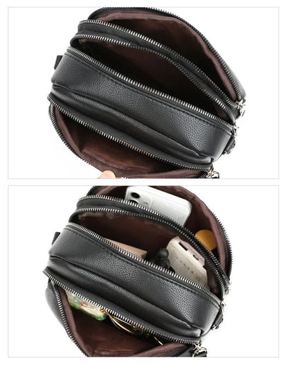 Fashion Soft Leather Crossbody Bags for Women 2025 Casual Female Multi Pocket Messenger Bags Retro Handbags Ladies Shoulder Bags