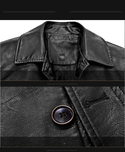 Men Leather Jacket Winter Classical Motorcycle Business Soft Leather Jackets Thick Moto Coats Casaco Masculino Plus Size 4XL