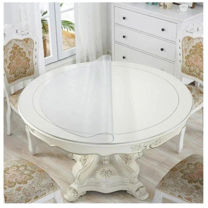 Transparent PVC Round Table Carpet Waterproof Tablecloth Kitchen Pattern Table Cover Glass Soft Cloth Dining Table Mat