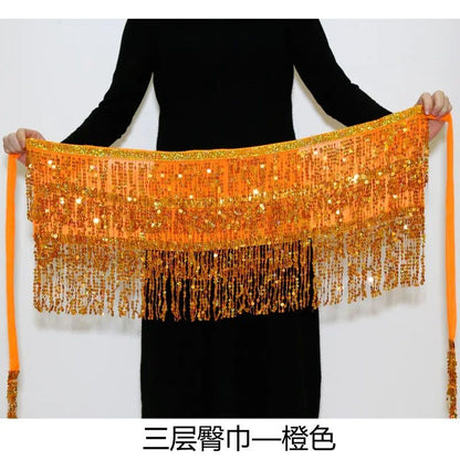 Sexy Sequins Tassel Dancewear Mini Skirt Women Clothes Jupe Femme Belly Dance Skirts Ladies Faldas Performance Stage Bottom Saia