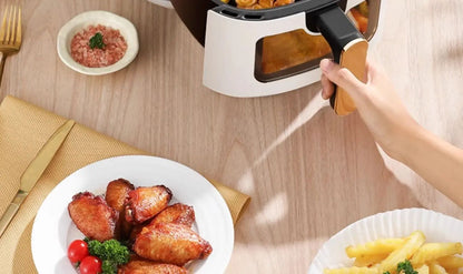 New air fryer. For home use. For making french fries. Visible. Multi-function all-in-one. Automatic.  Oil-free electric oven.