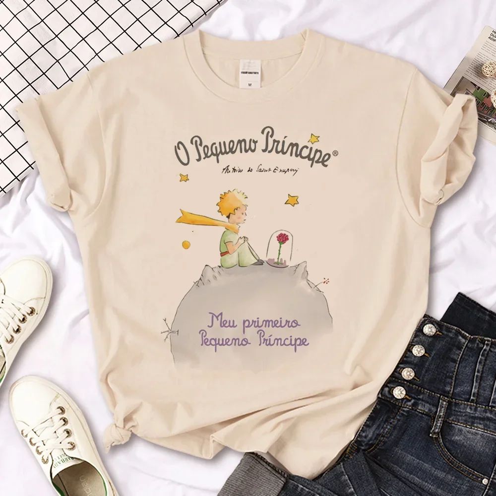 The Little Prince Print Tee Women T-shirts Harajuku Tshirt Girl 2000s Clothing kawaii Print T Shirt For Women