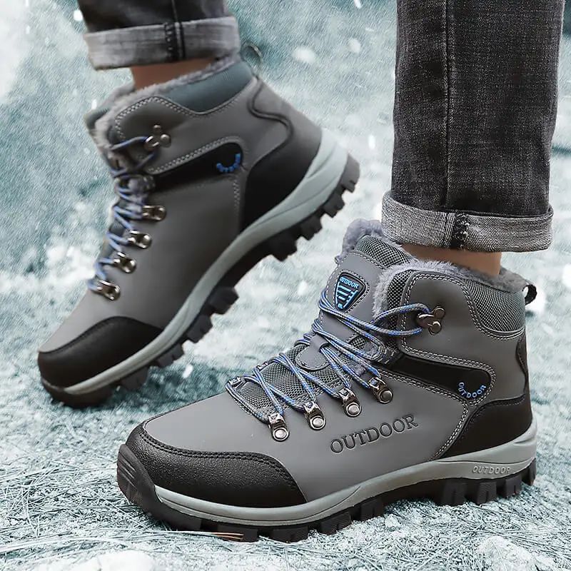 Men's Casual Sneaker Outdoor Sports Men Boots for Men Shoes Comfortable Warm Outdoor Hiking Shoes with Short Plush Men's Shoes