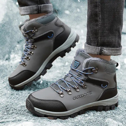 Men's Casual Sneaker Outdoor Sports Men Boots for Men Shoes Comfortable Warm Outdoor Hiking Shoes with Short Plush Men's Shoes