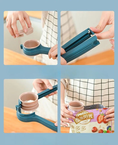 1pcs Food Storage Bag Sealing Clips Plastic Cap Sealer Clip with Pour Spouts Snack Candy Storage Fresh Clamp Kitchen Organizer