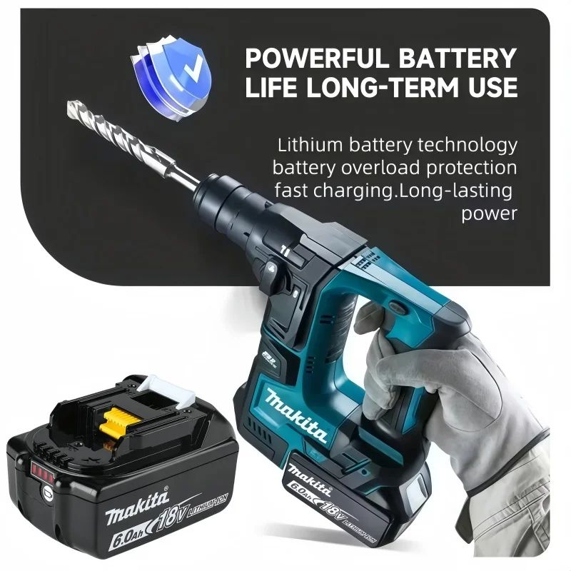 Bateria original Makita 18v para ferramenta elétrica recarregável, bateria substituível de íons de lítio 5Ah/6Ah, 1850 BL1860B 6ah