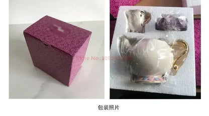 Bule da Disney Fofo Desenho Animado A Bela e a Fera Bules Caneca Sra. Potts Xícara Chip Bules Conjunto de Chá Dropshipping