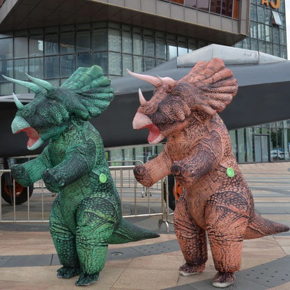 Inflatable Dinosaur Costume Blow Up Triceratops Costumes for Adults Fancy Dinosaur Party Halloween Cosplay Costume