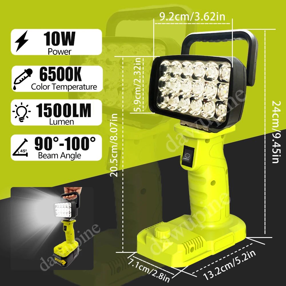 Para Makita Para Milwaukee Para Dewalt Para M18 Para Bosch Bateria de Lítio Estojo Banco de Potência USB Lanternas Holofote Luzes de Trabalho Lâmpada