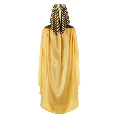 Men Egyptian Costume Set 7 Pcs Golden Trim Tank Tops Skirt Arm Sleeves Headwear Necklace Outfits Cosplay Party Outfits