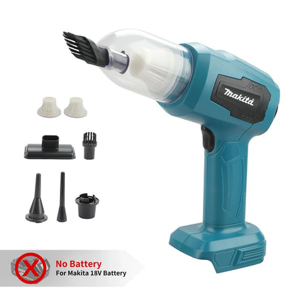 Aspirador de Carro sem Fio Makita – Carregado: Sucção Forte para Carros e Domicílios, Portátil com Duas Funções (Soprar/Aspirar) para Bateria de 18V