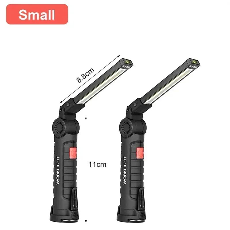 1-5PCS Multifunctional Folding Work Light Portable Camping Light USB Rechargeable Flashlight With Built-in Battery Magnetic Lamp
