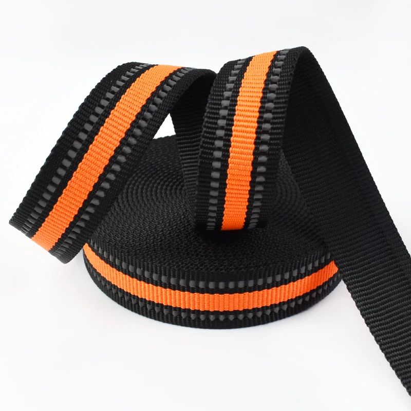 15/20/25mm Reflective Ribbon Tape 5/10M Nylon Webbing Bag Shoulder Strap To The Meter Dog Collar Polyester Binding Belt Supplies