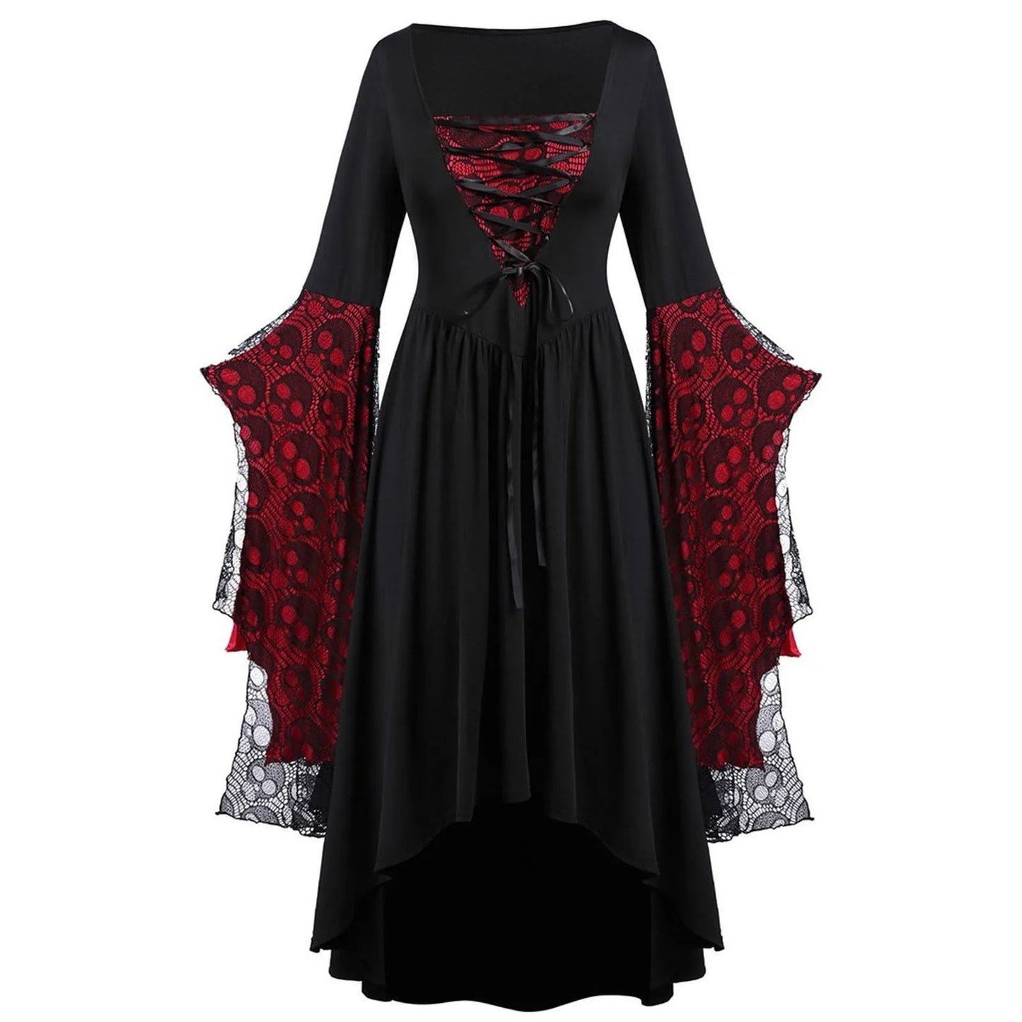 2024 Halloween Roleplay Women's Skeleton Strap Dress Colorful Cross-Border Fashionable Costume Skirt AE Stock Origin China