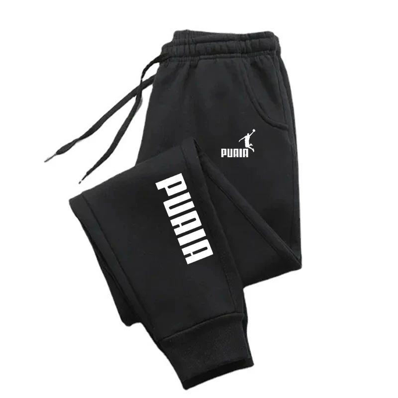 New styles of men's and women's pants for 2025 autumn and winter: sports jogging pants, fitness loose-fitting, printed street pa