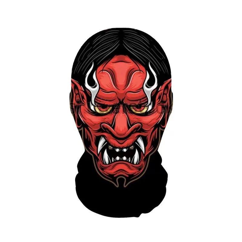 Halloween Skeleton Mask Elastic Mesh Hood Scary Party Cosplay Prop Breathable Face Cover Hood