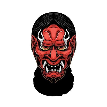Halloween Skeleton Mask Elastic Mesh Hood Scary Party Cosplay Prop Breathable Face Cover Hood