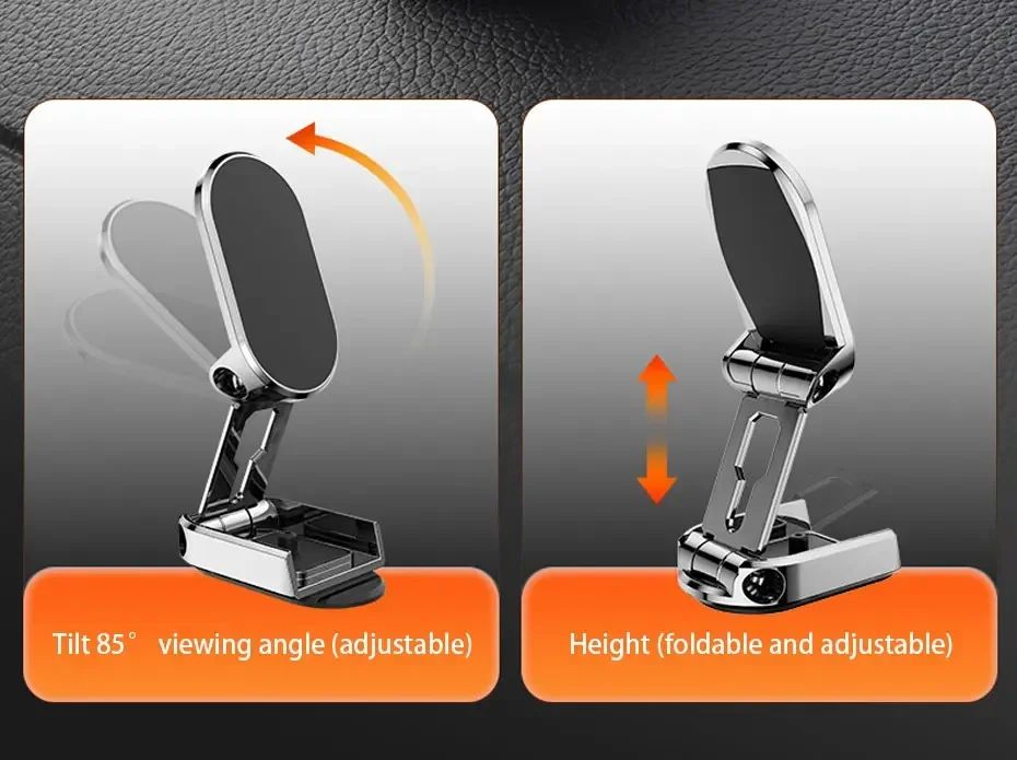 Car Mobile Phone Holder Folding Magnet Cell Phone Stand in Car GPS Support For iPhone Xiaomi 360° Rotatable Mount