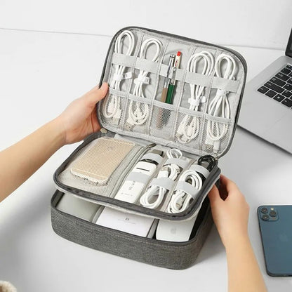 Portable USB Data Line Charger Storage Bag Travel Cable Organizer Waterproof Cable Storage Bag Digital Electronic Organizer