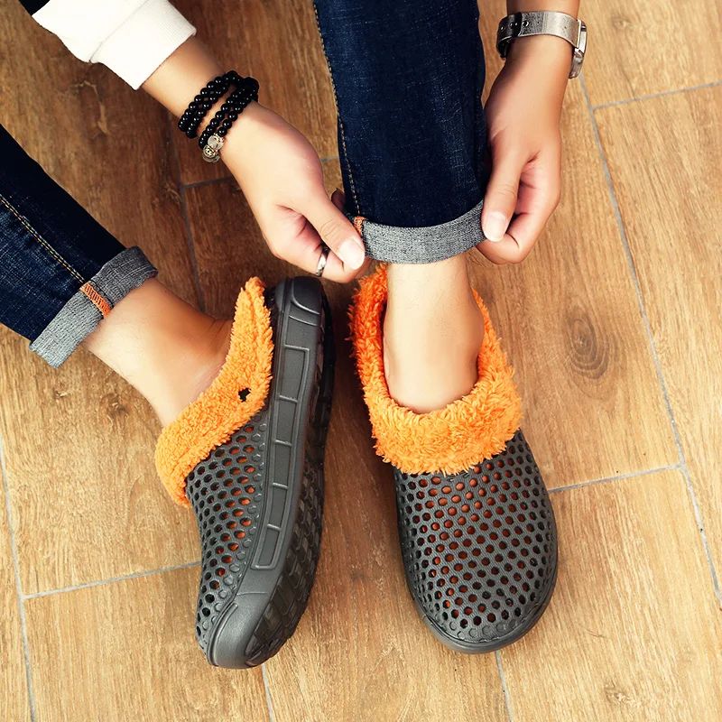 Winter Slippers Men Women Indoor Warm Shoes Non Slip Cotton Pantoffels Casual Clogs Slip on House Floor Slippers for Men