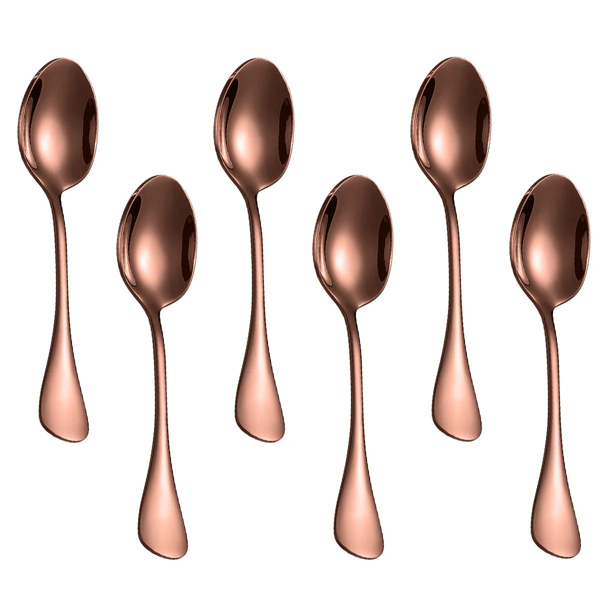 6Pcs Stainless Steel Coffee Spoon For Dessert Ice Cream Stirring Tea Small Spoons Kitchen Accessories Mini Gold Spoon Set