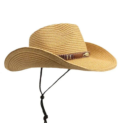 Western Cowboy Hat Summer UV Protection Unisex Vintage Sun Hat for Outdoor Travel Riding New