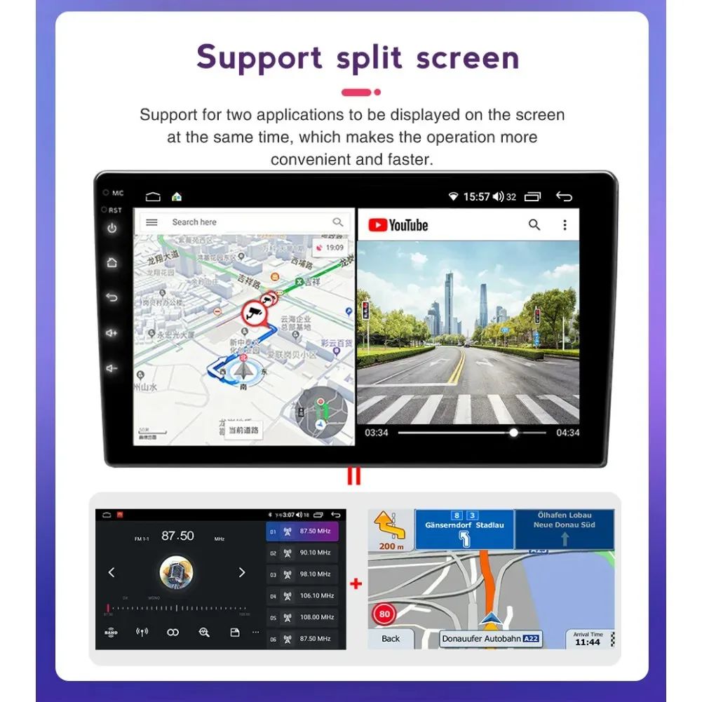 Rádio automotivo Android 13 atualizado para Toyota Corolla EX 2005-2012, tela de toque HD de 9 polegadas com CarPlay e Android Auto sem fio