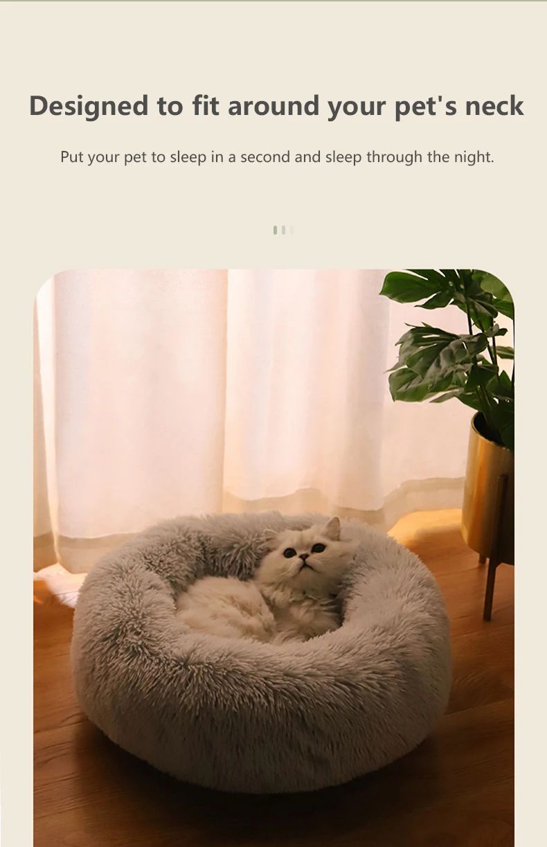 40-70cm Casa Ninho de Pelúcia Super Macio e Quente para Animais de Estimação Removível e Lavável Cama Redonda para Cães e Gatos Casa Quente de Inverno para Dormir